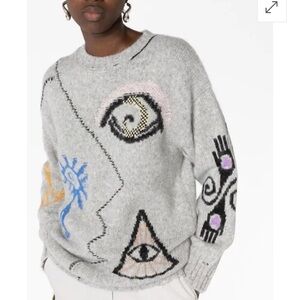 Stella McCartney Gray Folk Graphic Sweater